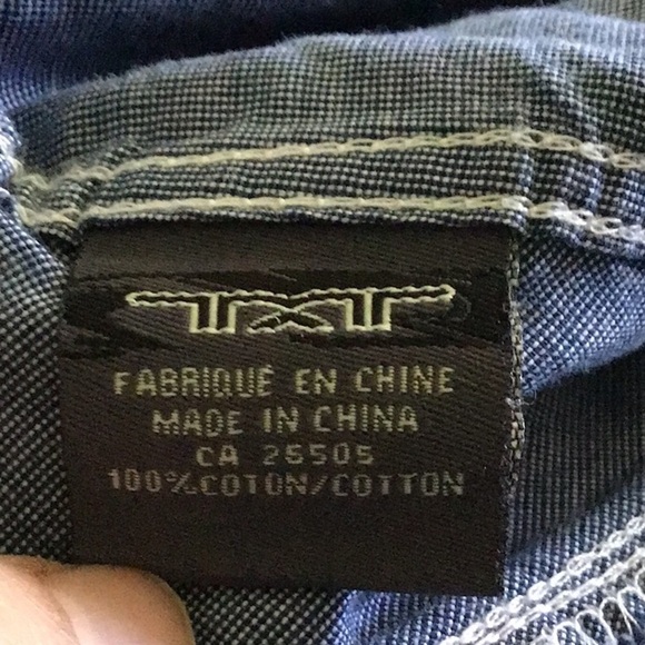 Txt blue button front shirt medium - Picture 8 of 9